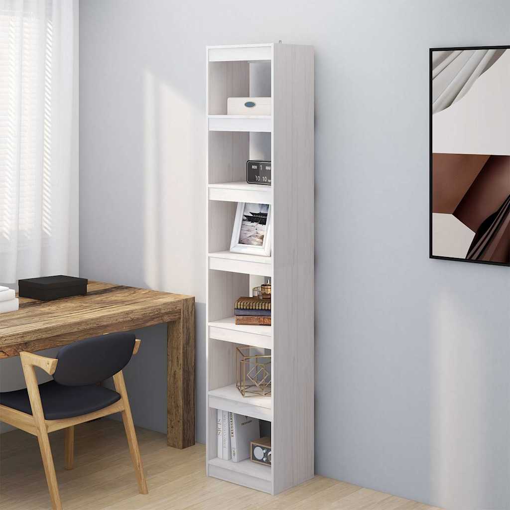 Vidaxl boekenkast kamerscherm 40x30x199 cm massief grenenhout wit