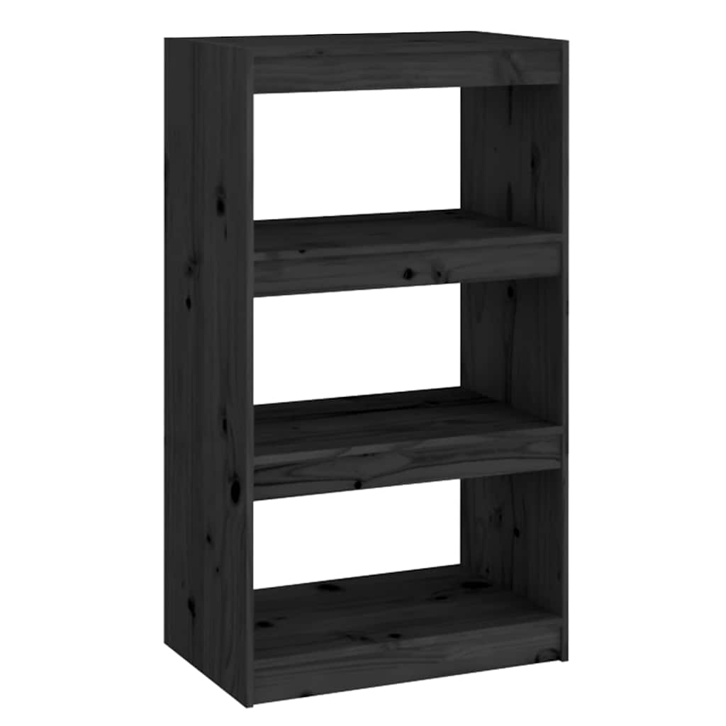 Vidaxl boekenkast kamerscherm 60x30x103,5 cm massief grenenhout zwart