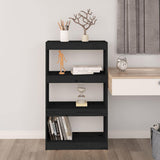 Vidaxl boekenkast kamerscherm 60x30x103,5 cm massief grenenhout zwart