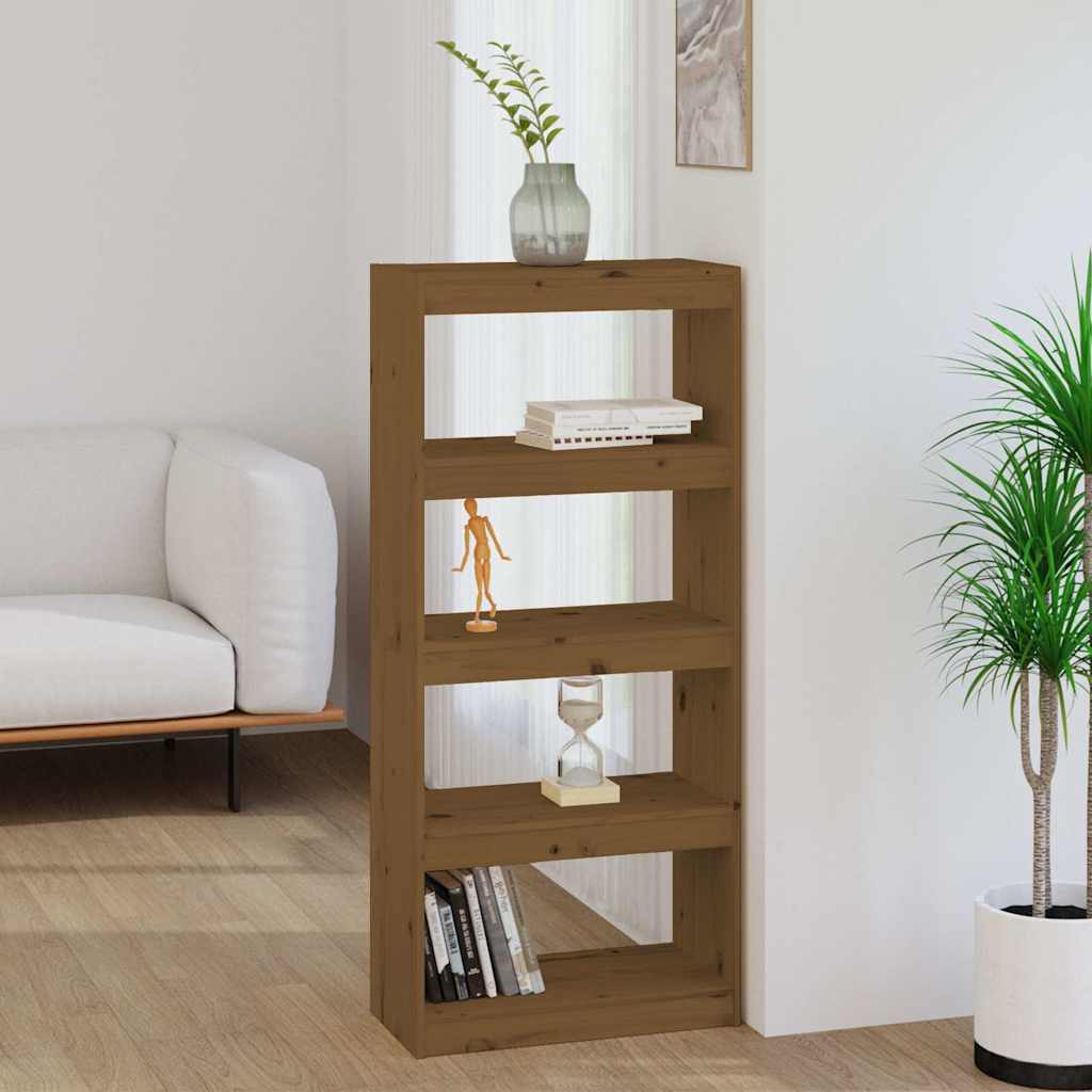 Vidaxl boekenkast kamerscherm 60x30x135,5 cm grenenhout honingbruin