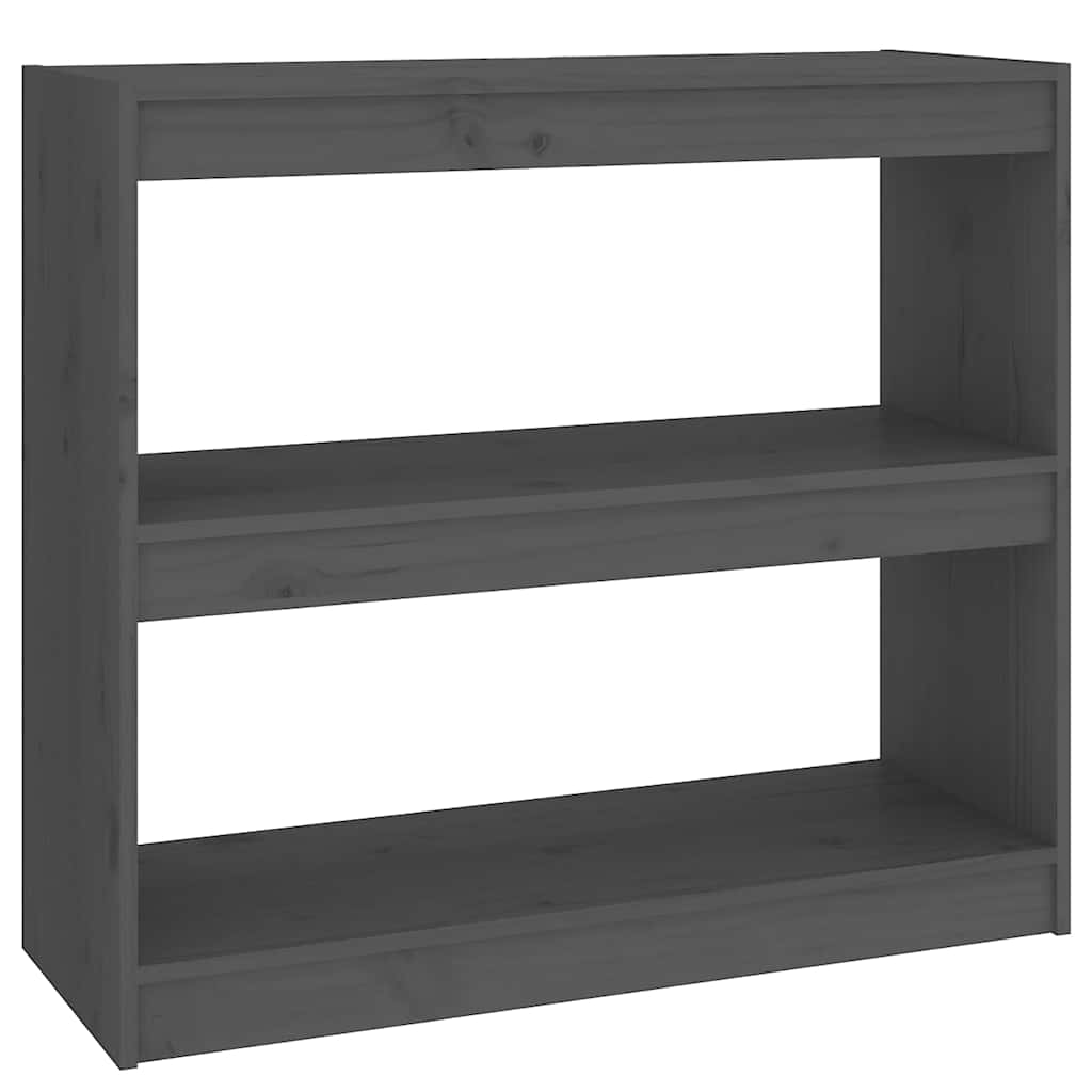 Vidaxl boekenkast kamerscherm 80x30x71,5 cm massief grenenhout grijs