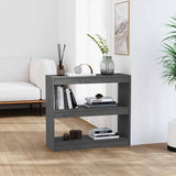 Vidaxl boekenkast kamerscherm 80x30x71,5 cm massief grenenhout grijs