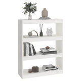 Vidaxl boekenkast kamerscherm 80x30x103,5 cm massief grenenhout wit