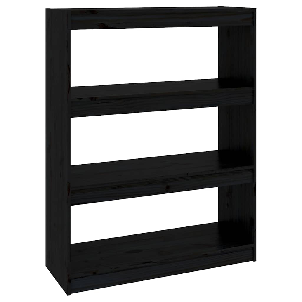 Vidaxl boekenkast kamerscherm 80x30x103,5 cm massief grenenhout zwart