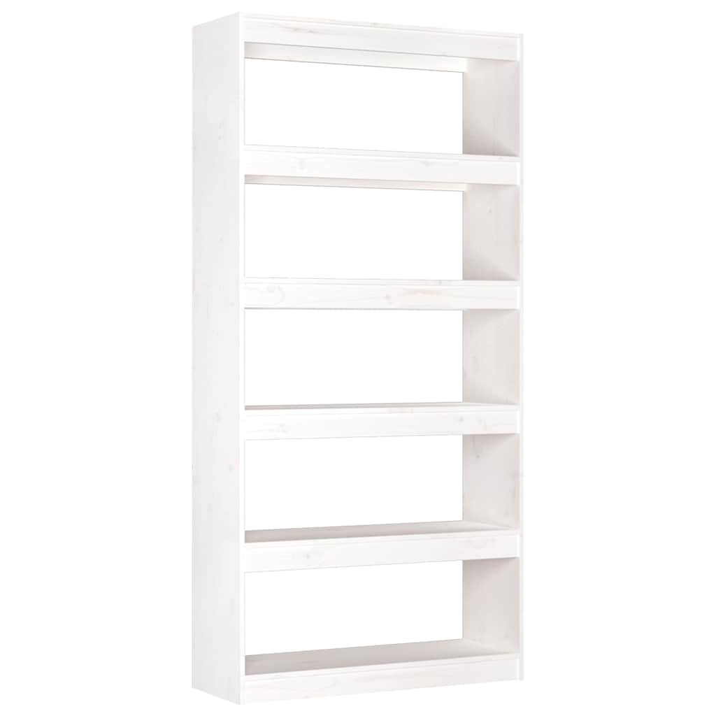 Vidaxl boekenkast kamerscherm 80x30x167,4 cm massief grenenhout wit