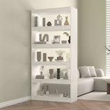 Vidaxl boekenkast kamerscherm 80x30x167,4 cm massief grenenhout wit