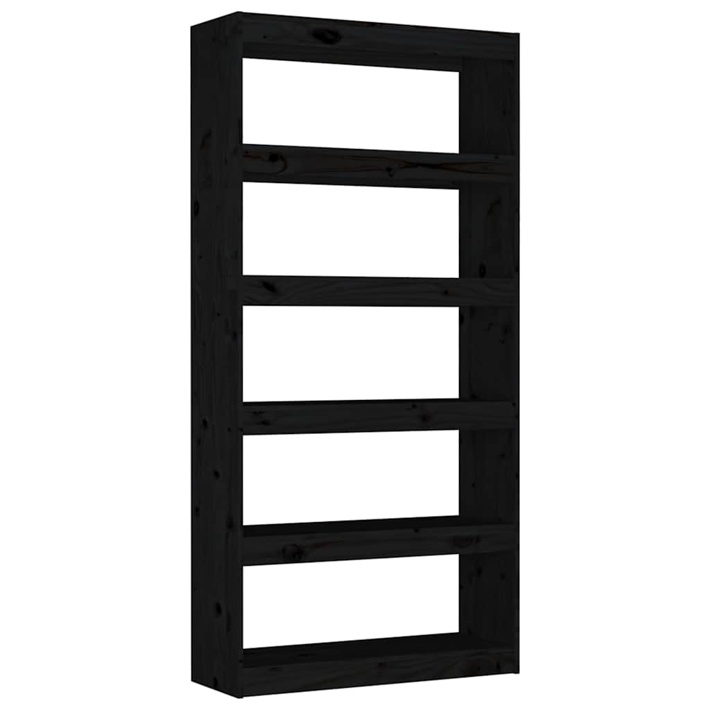 Vidaxl boekenkast kamerscherm 80x30x167,4 cm massief grenenhout zwart