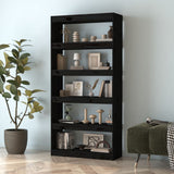 Vidaxl boekenkast kamerscherm 80x30x167,4 cm massief grenenhout zwart