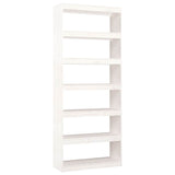 Vidaxl boekenkast kamerscherm 80x30x199,5 cm massief grenenhout wit