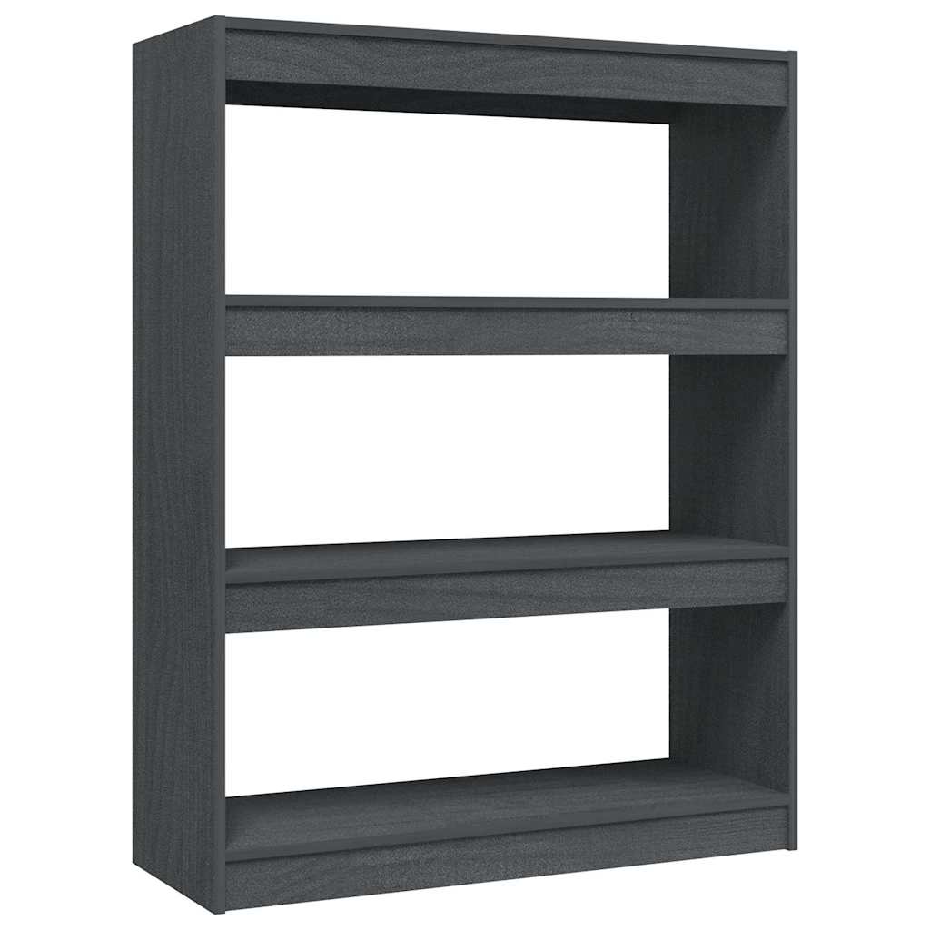Vidaxl boekenkast kamerscherm 100x30x103 cm massief grenenhout grijs