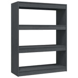 Vidaxl boekenkast kamerscherm 100x30x103 cm massief grenenhout grijs