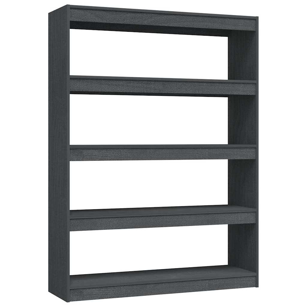Vidaxl boekenkast kamerscherm 100x30x135,5 cm massief grenenhout grijs
