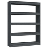 Vidaxl boekenkast kamerscherm 100x30x135,5 cm massief grenenhout grijs