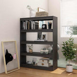Vidaxl boekenkast kamerscherm 100x30x135,5 cm massief grenenhout grijs