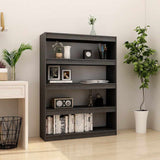 Vidaxl boekenkast kamerscherm 100x30x135,5 cm massief grenenhout grijs