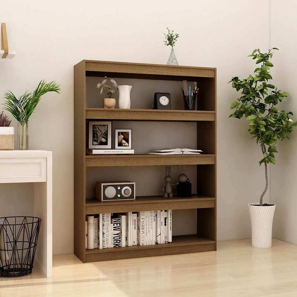 Vidaxl boekenkast kamerscherm 100x30x135,5 cm grenenhout honingbruin