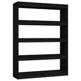 Vidaxl boekenkast kamerscherm 100x30x135,5 cm massief grenenhout zwart
