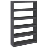 Vidaxl boekenkast kamerscherm 100x30x167,5 cm massief grenenhout grijs