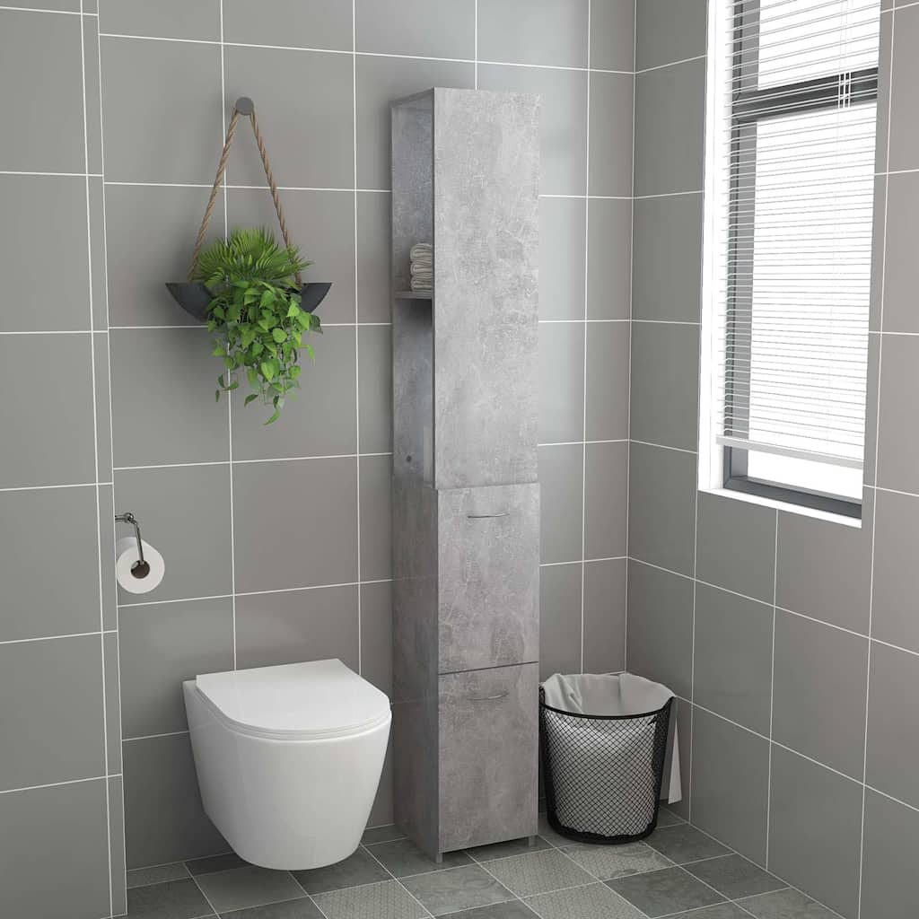 Vidaxl badkamerkast 25x26,5x170 cm bewerkt hout betongrijs