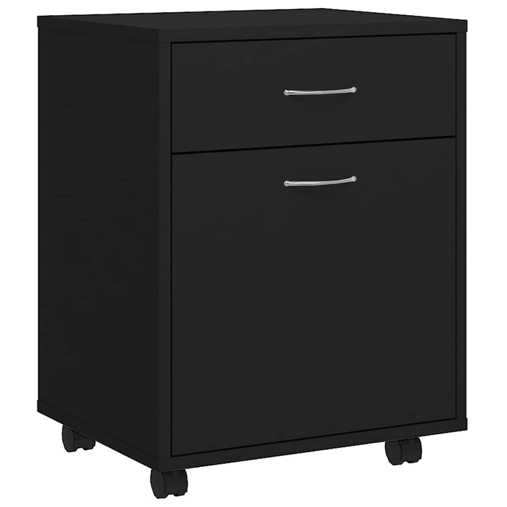 Vidaxl rolkast 45x38x54 cm bewerkt hout zwart