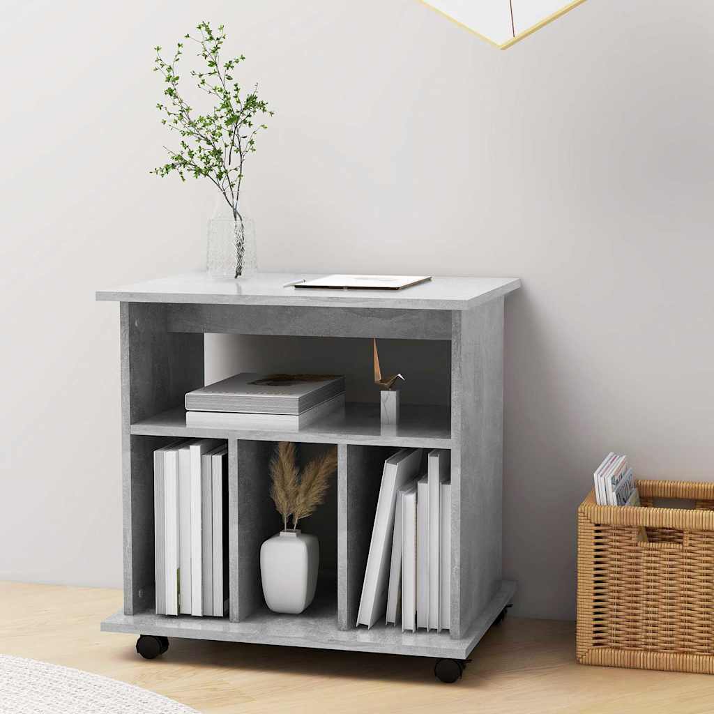 Vidaxl rolkast 60x45x60 cm bewerkt hout betongrijs