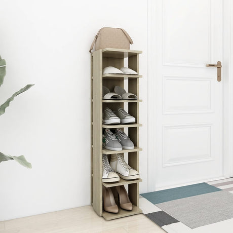 Vidaxxl skoskab 27,5x27x102 cm konstrueret træ sonoma eg-farvet