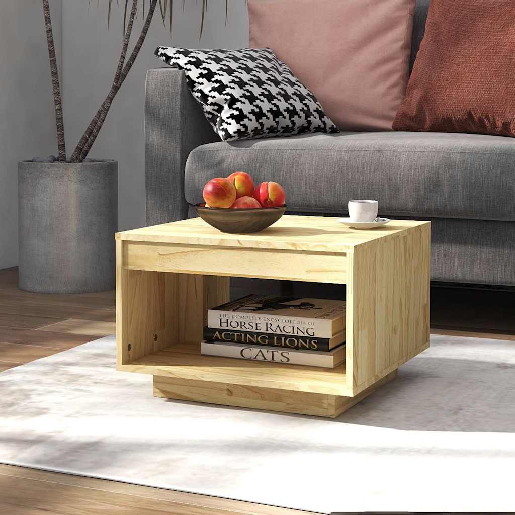Vidaxl salontafel 50x50x33,5 cm massief grenenhout