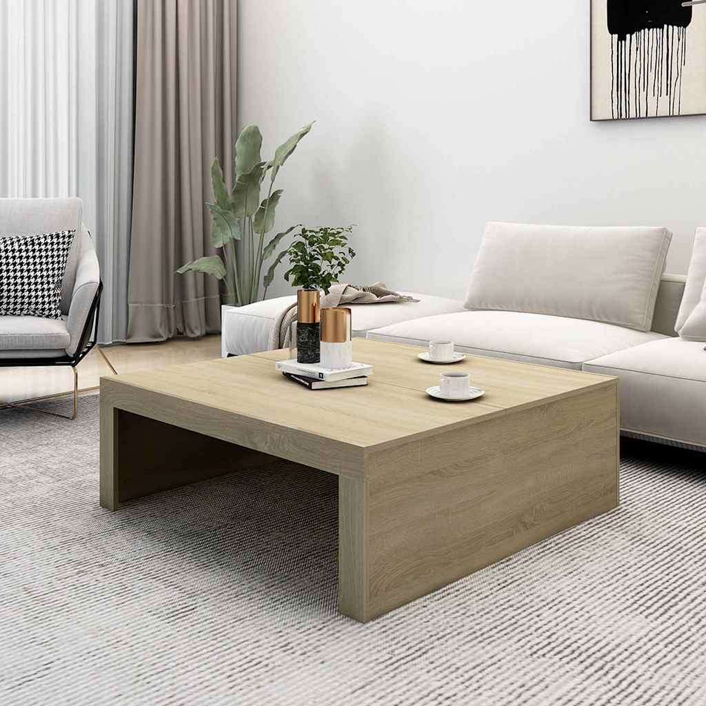 Vidaxl salontafel 100x100x35 cm bewerkt hout sonoma eikenkleurig