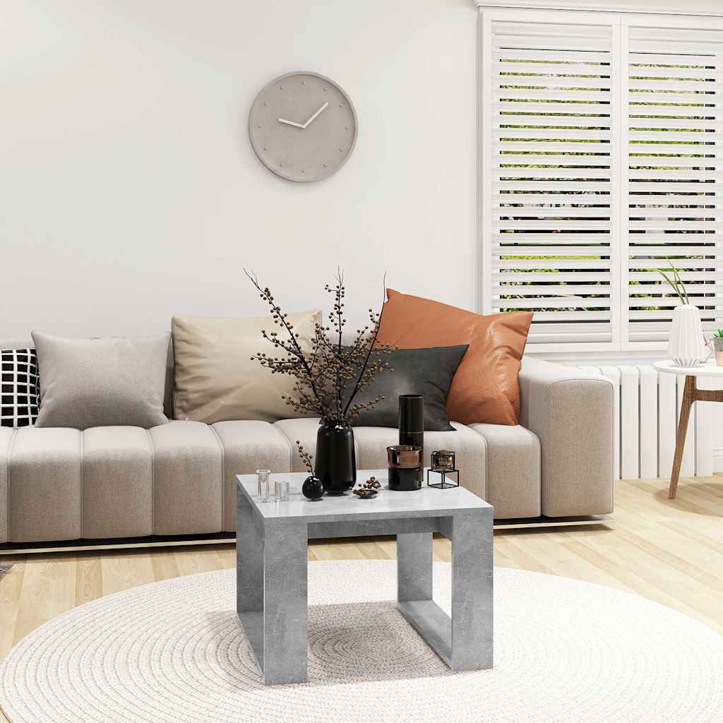 Vidaxl bijzettafel 50x50x35 cm bewerkt hout betongrijs