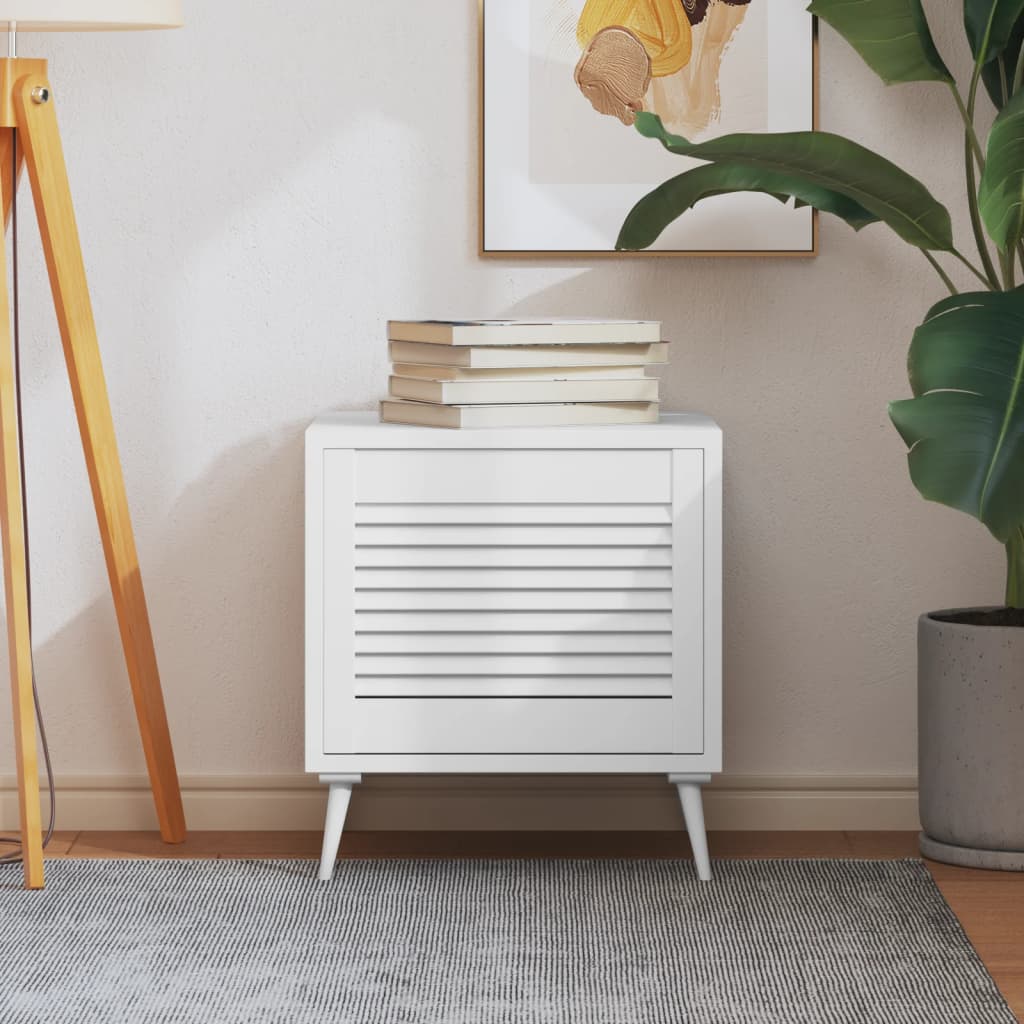 Vidaxl kabinetdør med lameller 39,5x49,4 cm Solid fyrretræ hvid hvid