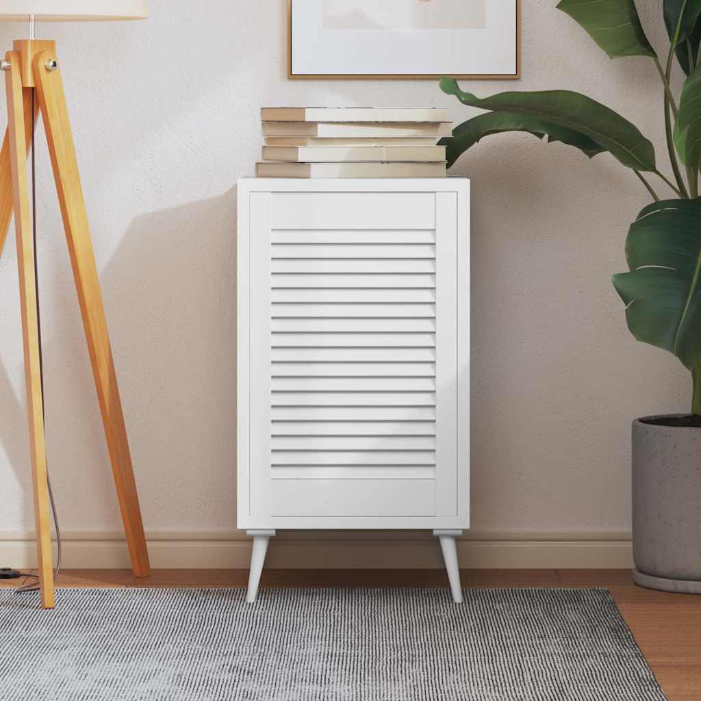 Vidaxl skabsdør med lameller 61,5x39,4 cm fast fyrretræ hvid hvid