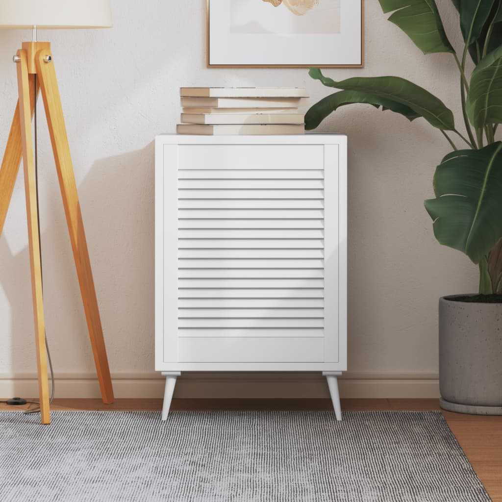 Vidaxl kabinetdør med lameller 61,5x49,4 cm fast fyrretræ hvid hvid
