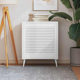 Vidaxl kabinetdør med lameller 61,5x59,4 cm fast fyrretræ hvid hvid