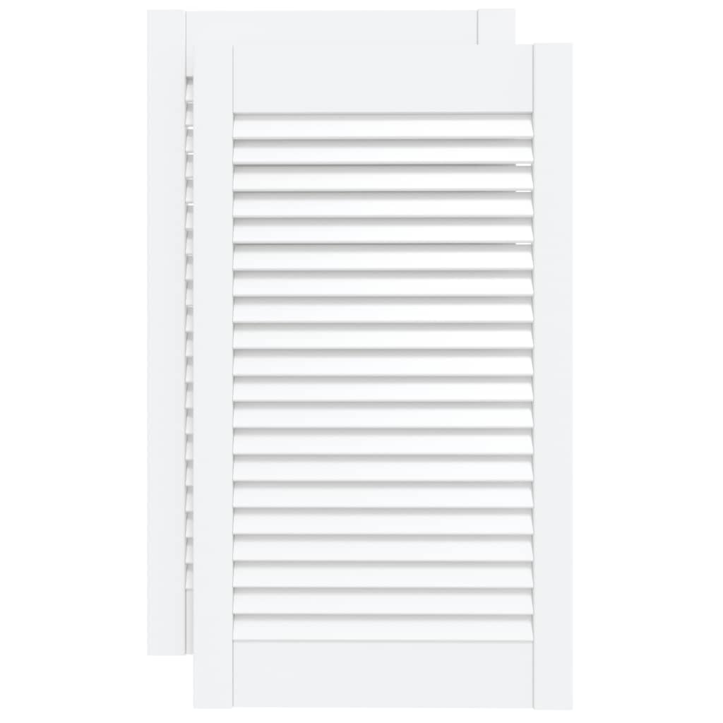 Vidaxl kabinetdøre med lameller 2 stk 69x39,4 cm fast fyrretræ hvid hvid