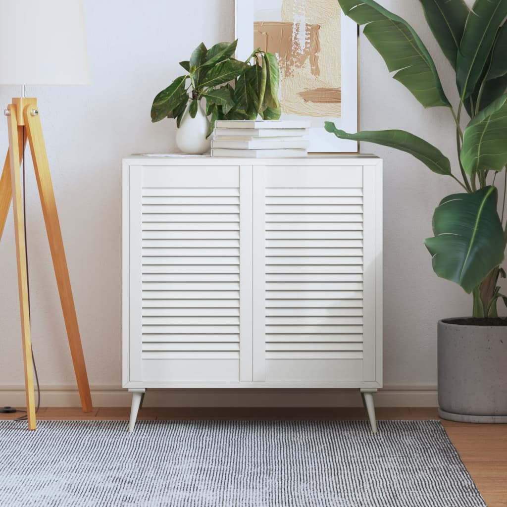 Vidaxl kabinetdøre med lameller 2 stk 69x39,4 cm fast fyrretræ hvid hvid