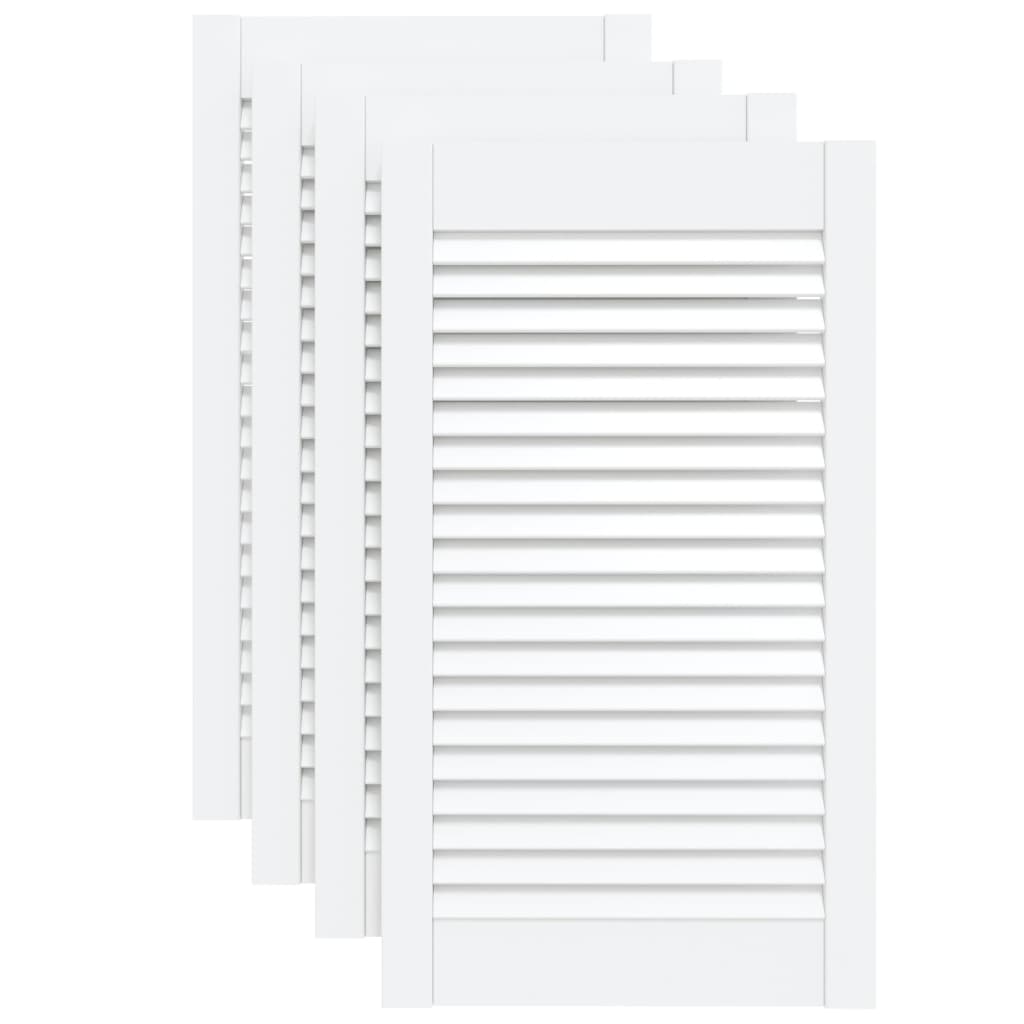 Vidaxl kabinetdøre med lameller 4 stk 69x39,4 cm fast fyrretræ hvid hvid