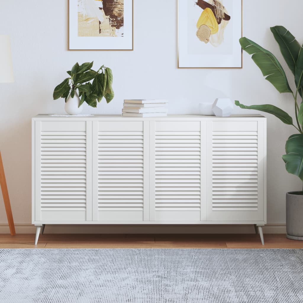 Vidaxl kabinetdøre med lameller 4 stk 69x39,4 cm fast fyrretræ hvid hvid