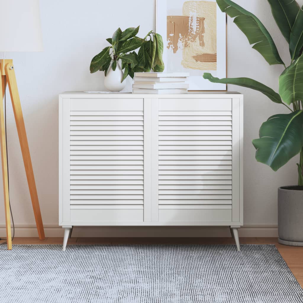 Vidaxl kabinetdøre med lameller 2 stk 69x49,4 cm fast fyrretræ hvid hvid