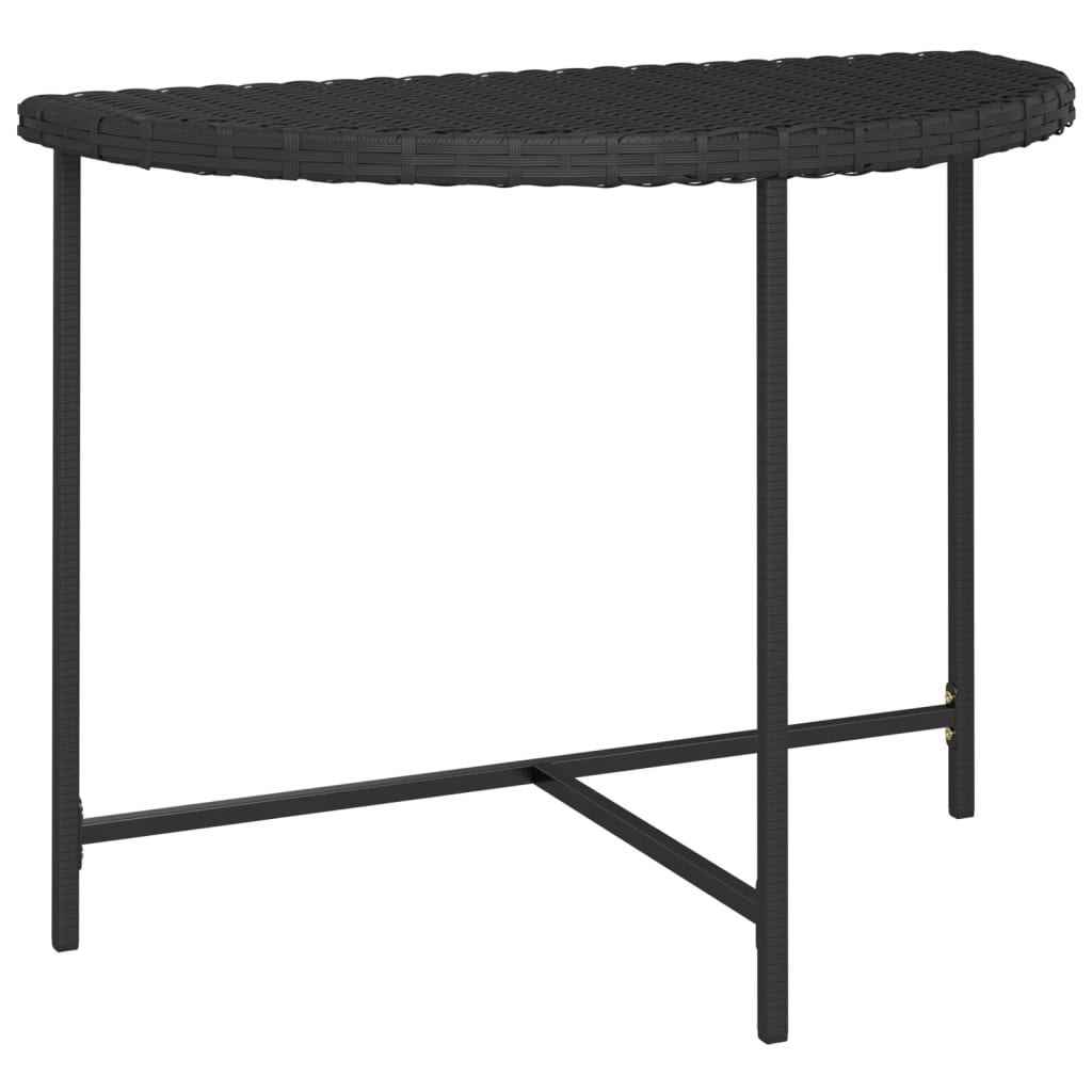 Vidaxl tuintafel 100x50x75 cm poly rattan zwart