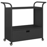 Vidaxl serveerwagen met lade 100x45x97 cm poly rattan zwart