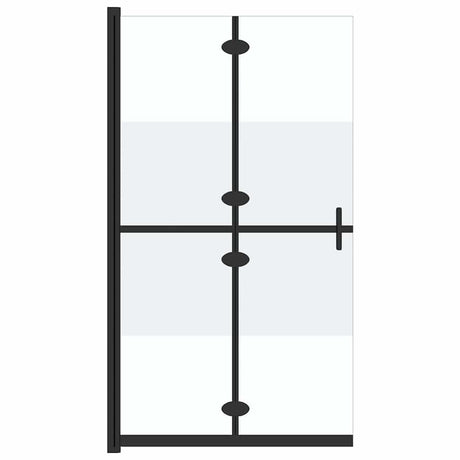 Vidaxl walk-in bruser væg sammenfoldelig 90x190 cm esg-glas halvmat