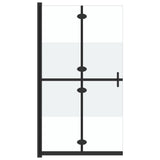 Vidaxl walk-in bruser væg sammenfoldelig 90x190 cm esg-glas halvmat