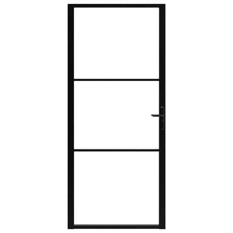 Vidaxl indre dør 102.5x201.5 cm ESG -glas og aluminium sort