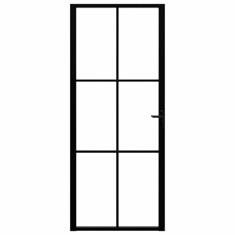 Vidaxl indre dør 83x201,5 cm ESG Glas og aluminium sort