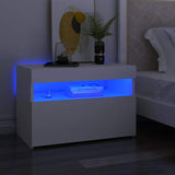 Vidaxl nachtkastje met led-verlichting 60x35x40 cm bewerkt hout wit