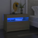 Vidaxl nachtkastjes 2 st led-verlichting 60x35x40 cm sonoma eikenkleur