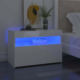 Vidaxl nachtkastjes 2 st led-verlichting 60x35x40 cm hoogglans wit