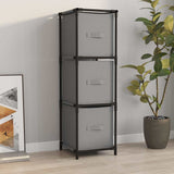Vidaxl opbergkast met 3 stoffen lades 34x34x101 cm staal grijs