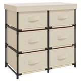 Vidaxl opbergkast met 6 lades 55x29x55 cm staal crèmekleurig