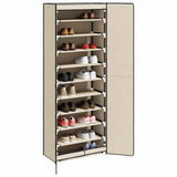 Vidaxl Shoe Cabinet 60x30x166 cm stofcreme -farvet